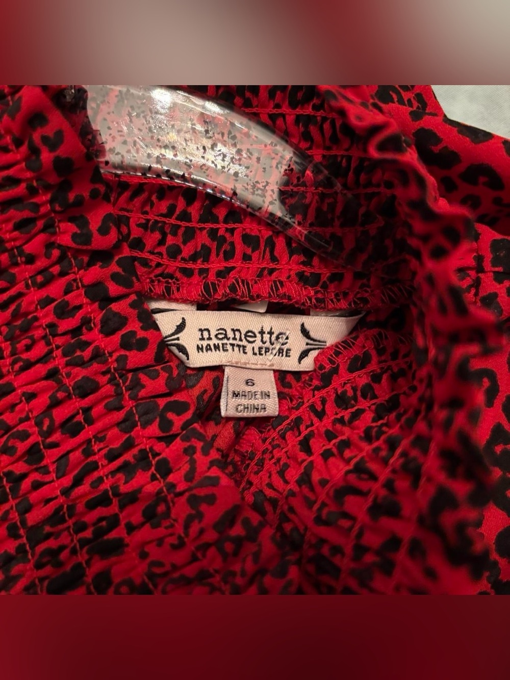 NWT Nanette Lepore Sleeveless High-Neck Red Leopard Print Midi Dress - Picture 4 of 4